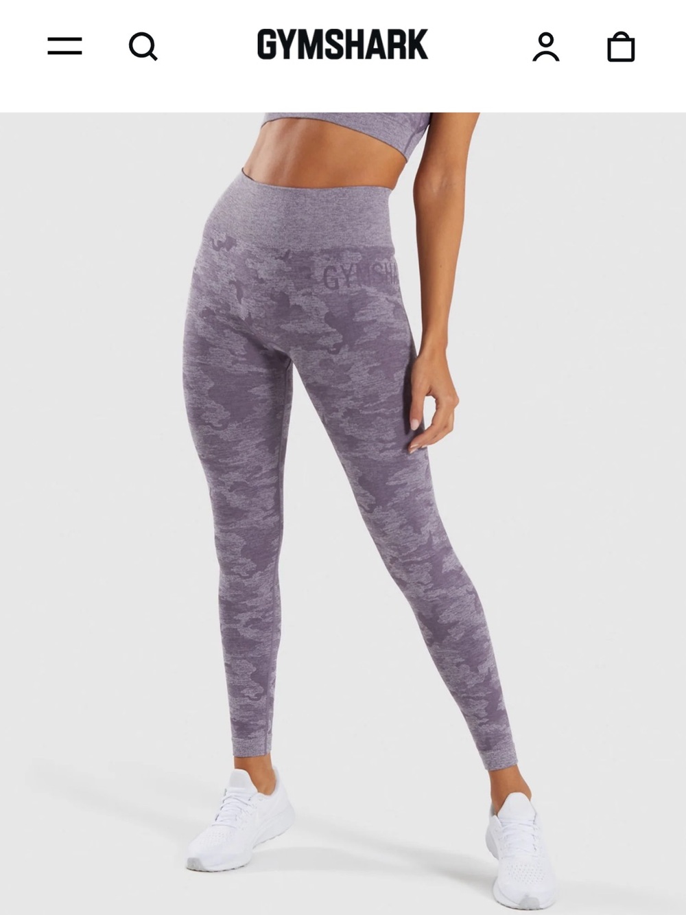 Gymshark Adapt Camo Seamless Leggings Sz Small Lavender Purple Grey